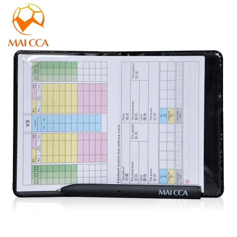 

Soccer Referee Red Yellow Card Pencil Sports Notebook Personalized Sport Match Soccer Sheet Set Note Notebook