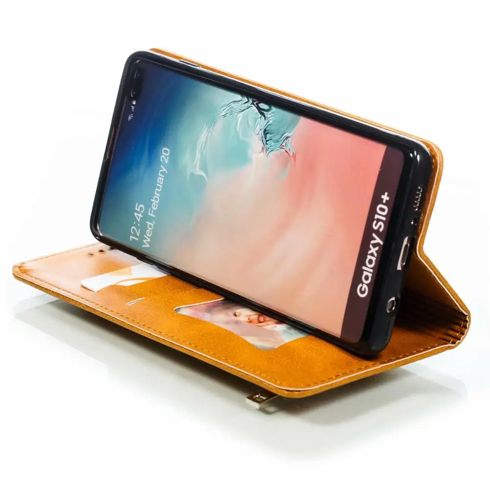 Кожаный чехол для Samsung S10 E S9 S8 Plus флип с кошельком S7 Edge J4 J6 J8 2018 телефона Note 9