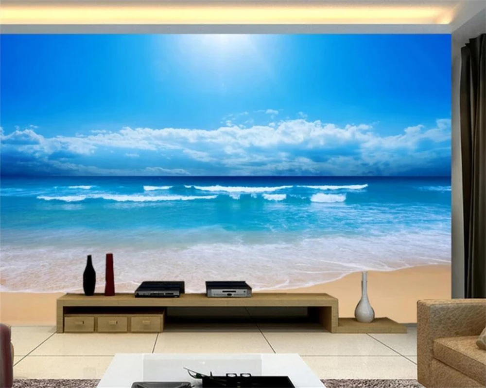 beibehang Custom wallpaper 3d photo murals for living room bedroom ocean sky mural background wall paper papel de parede | Обустройство