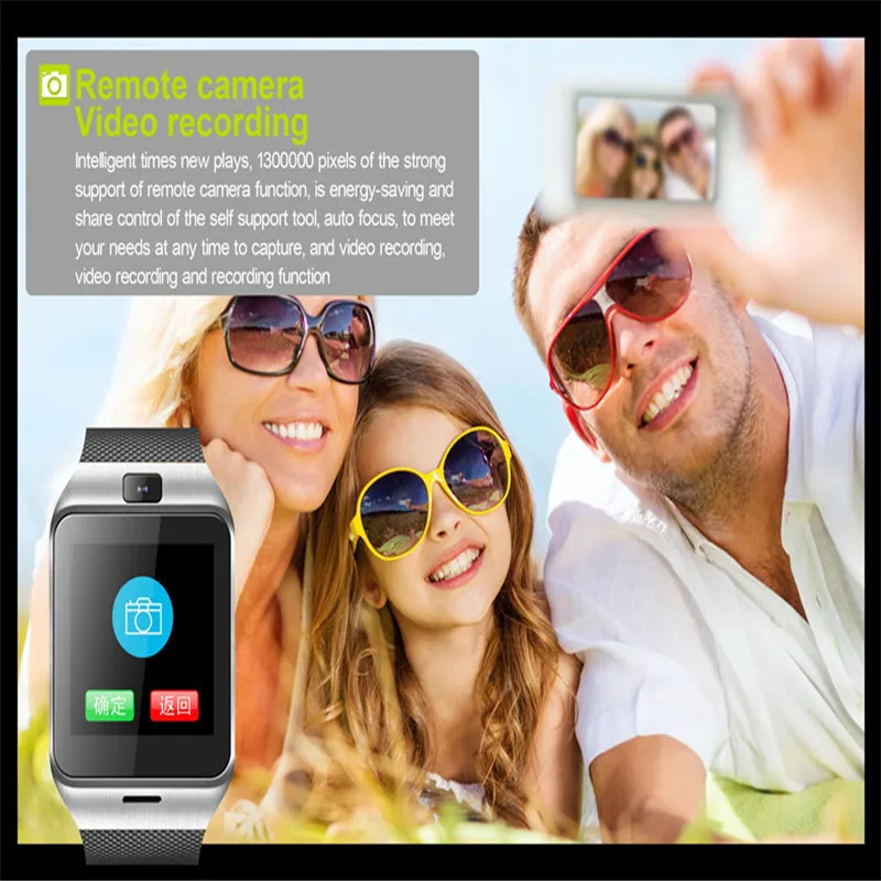 Bluetooth Смарт часы GV18 с камерой спортивные наручные для IOS Android мужские и женские