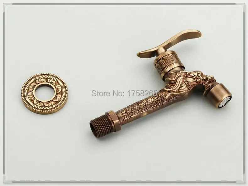 Garden Bibcock faucet tap crane Antique Brass Finish Bathroom Wall Mount Washing Machine Water Faucet Taps HJ-8663F hands free w |