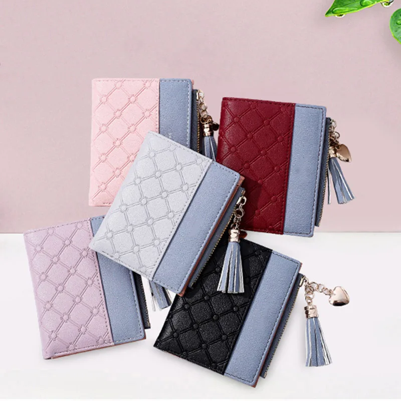 Женский короткий кошелек из искусственной кожи с кисточками сумка для денег