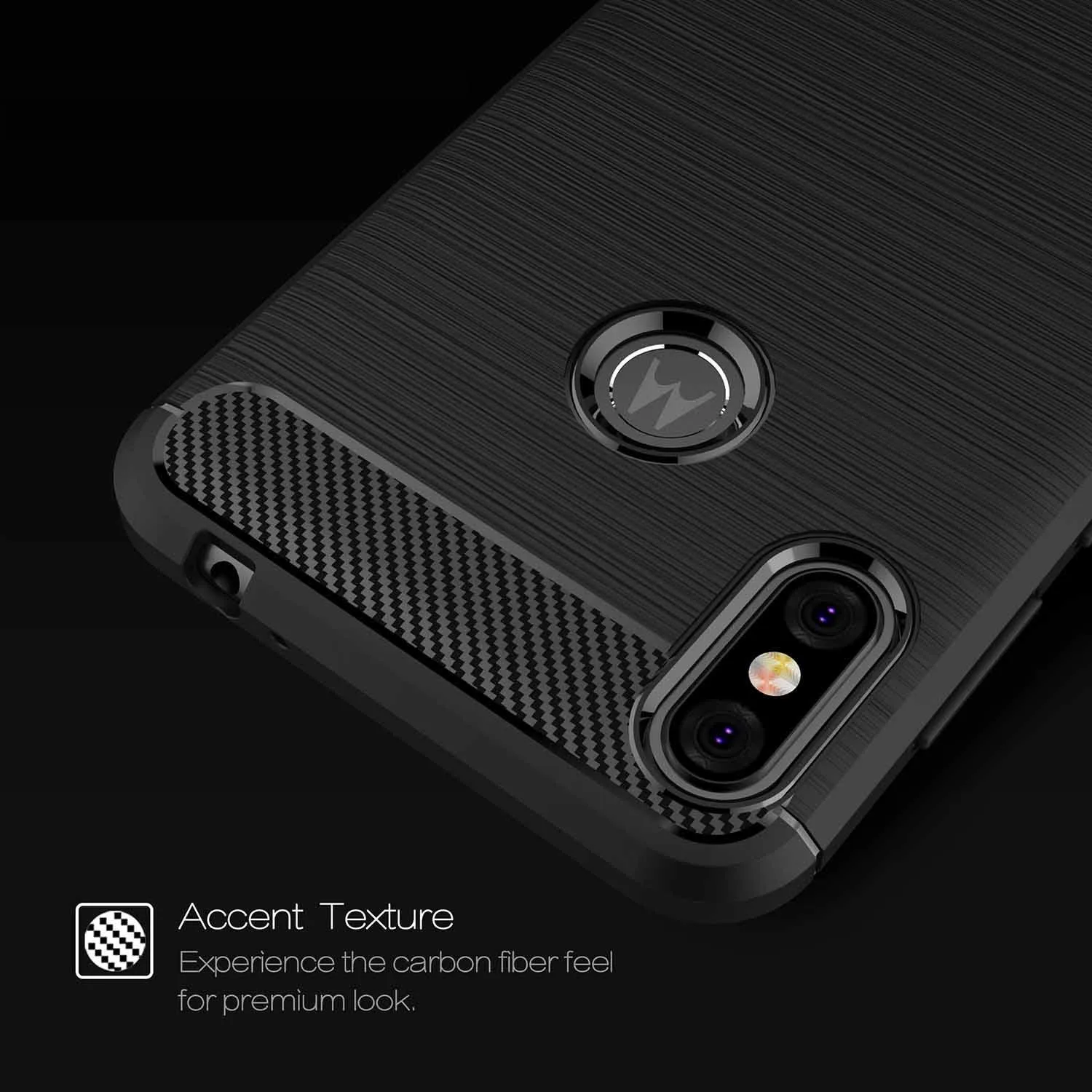 Case For Motolora Moto P30 Note Silicone Soft TPU Brushed Carbon Fiber Texture Cover |