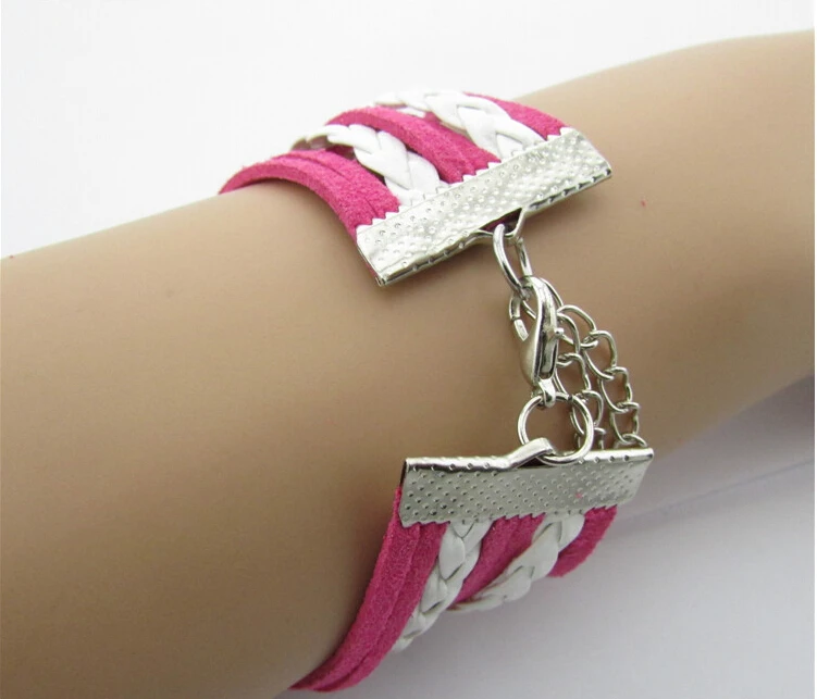 Double bird best friend vintage charm jewelry 2016 girls' fashion cheap leather multi-tier strand bracelet MFB069 mixed 12pcs |