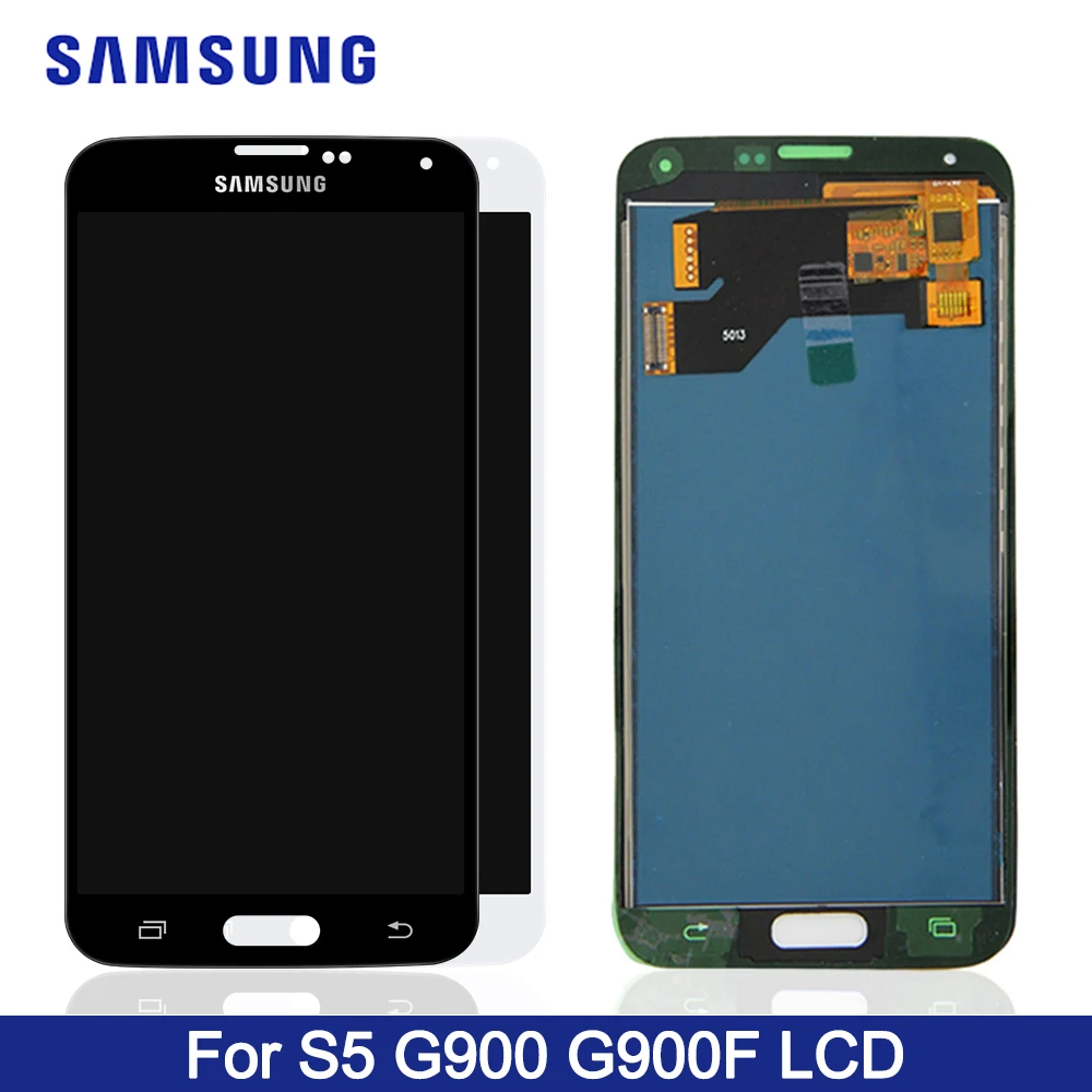 G900f ЖК для samsung s5 ЖК-дисплей G900F G900M G900A G900T кодирующий преобразователь сенсорного экрана в сборе Замена для samsung s5 дисплей