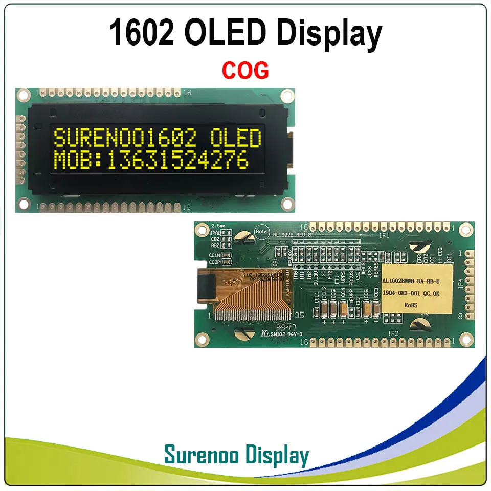 Yellow Color Реальный oled-дисплей, параллельная Совместимость со стандартом 1602 162 16*2 символьный ЖК-модуль дисплей LCM экран Встроенный SSD1311 - Цвет: Yellow Color