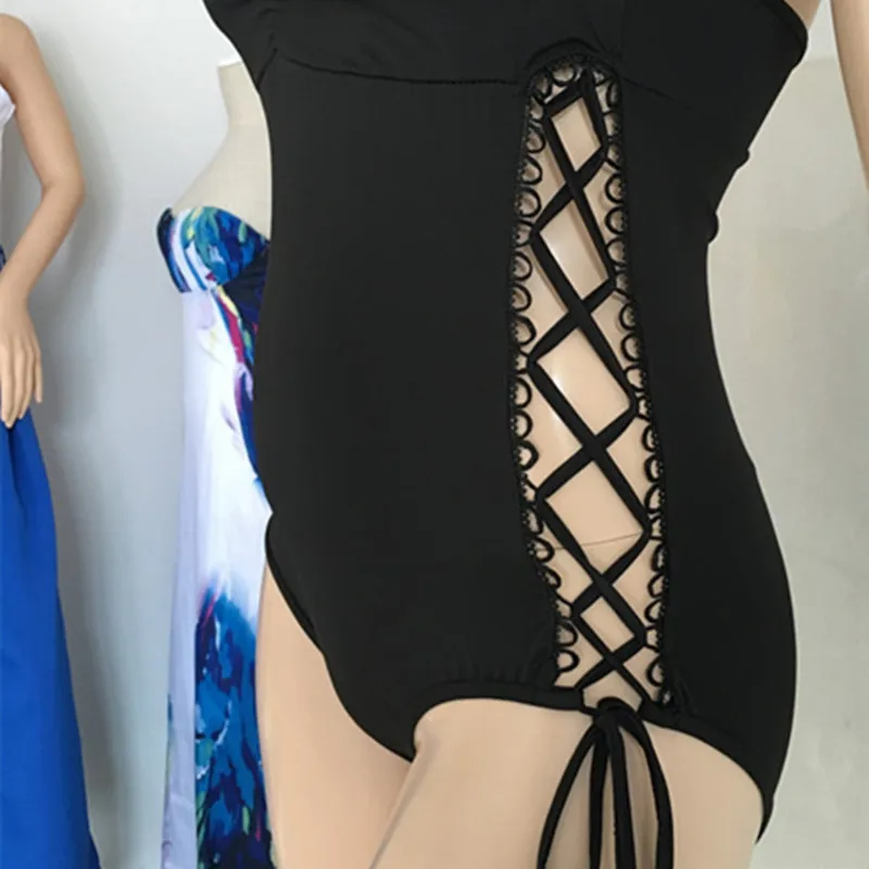 Черный цвет Цельный купальник для женщин женский сексуальный Монокини с