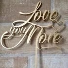 Персонализированные любовь вас больше свадебный торт Топпер, уникальный декор для свадьбы, помолвки, деревенская помолвка торт Топпер