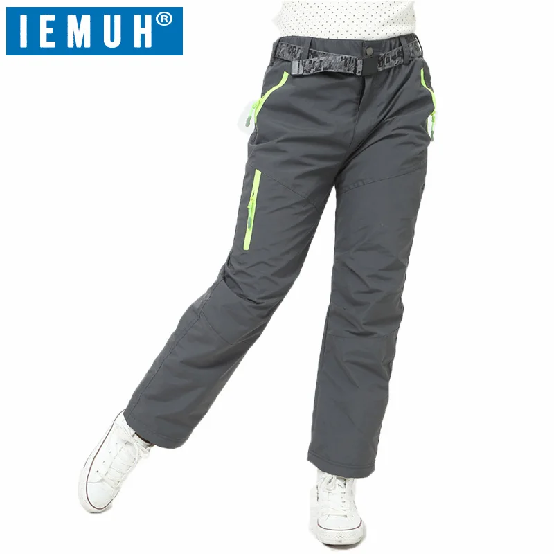 Детские водонепроницаемые ветрозащитные брюки IEMUH зимние штаны для катания на