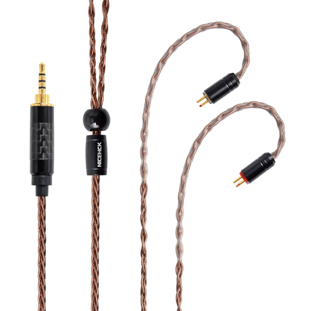 2.5mm plug with 2Pin NICEHCK 8 ядер высокой чистоты медный обновленный кабель 3,5/2,5/4,4 мм штекер MMCX/2Pin разъем для ZST/ZS10 C10 Kanas IDUN nichehck NX7 - Цвет: 2.5mm plug with 2Pin