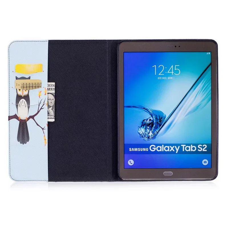 Чехол книжка из экокожи с магнитной застежкой и рисунком для Samsung Galaxy Tab S2|Чехлы