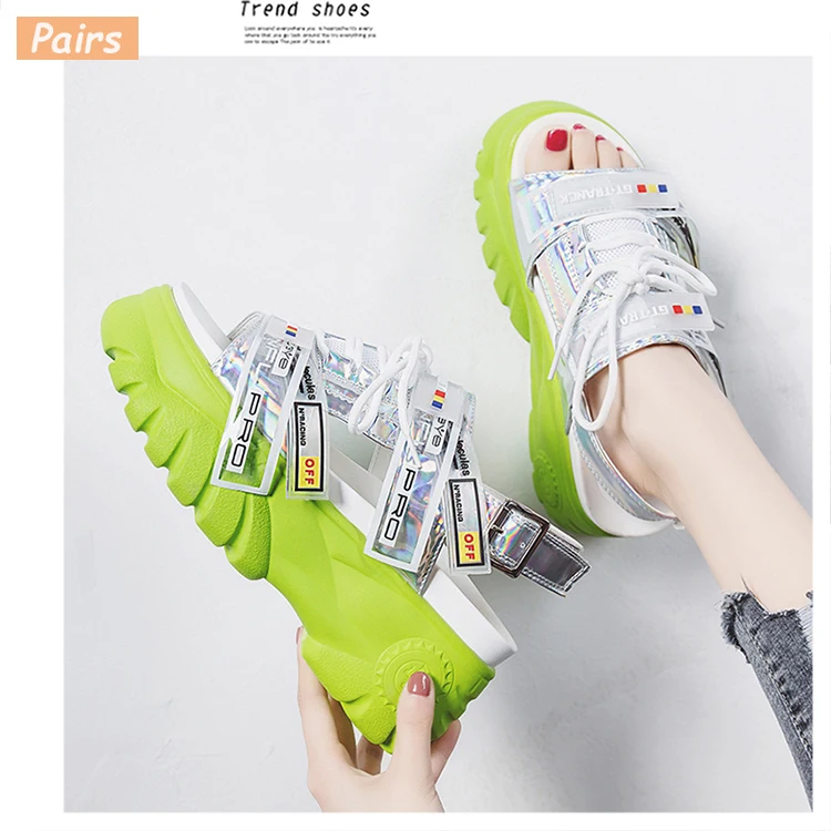 2019 г. новые женские босоножки на массивной платформе летние пляжные сандалии с