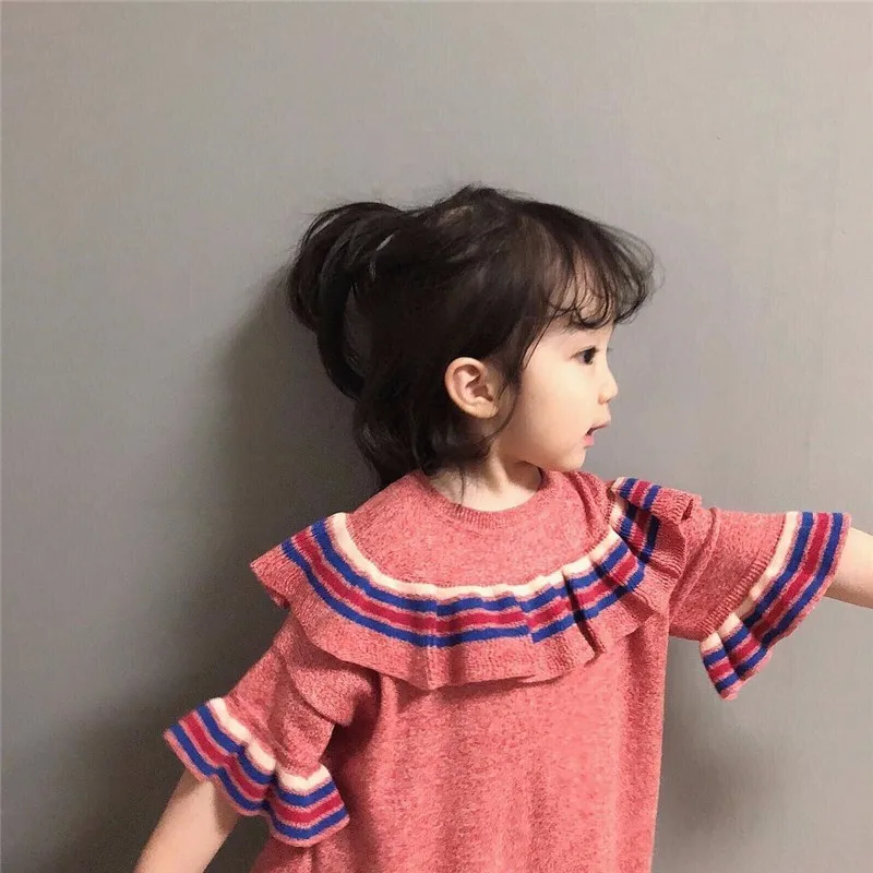 LILIGIRL/вязаное платье с рукавами-крылышками для маленьких девочек новинка