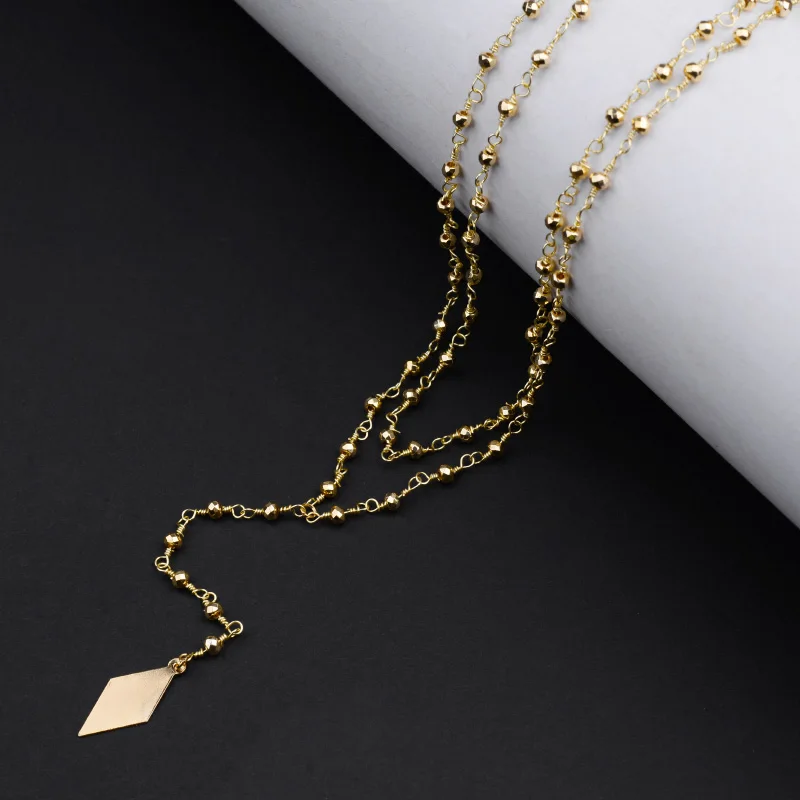 Multilayer Boho Women Pendant Necklaces Jewelry Ladies Gold-color Twisted Crystal Beads Chain Necklace Mujer Bijoux Gift NKS241 | Украшения