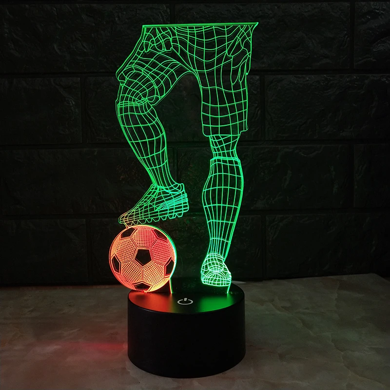 3D иллюзия Led футбольный стол лампы футбол настольная лампа 7 цветов USB Chrage ночник для стола украшения спальни