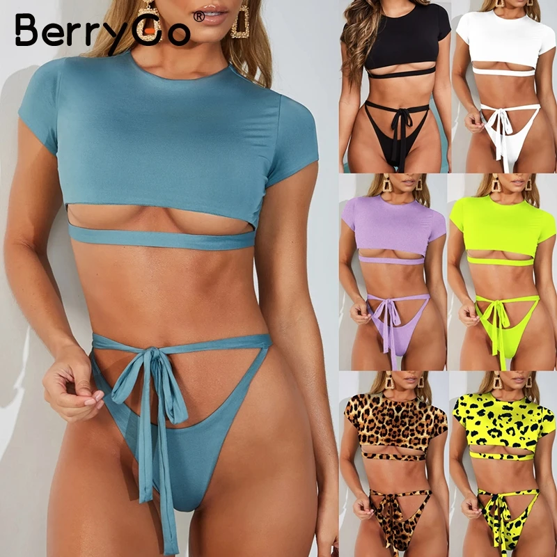 BerryGo бикини с высоким вырезом 2019 mujer сексуальный бондаж купальник женский