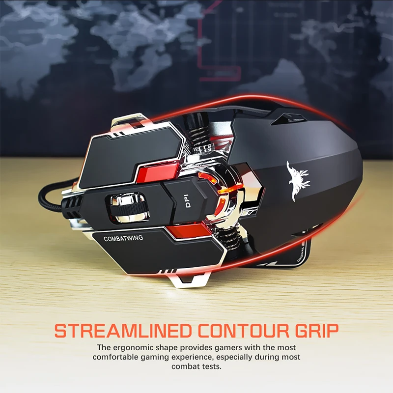 Felyby USB мышь Профессиональный программируемый gaming mouse 10 черный тяжелый touch