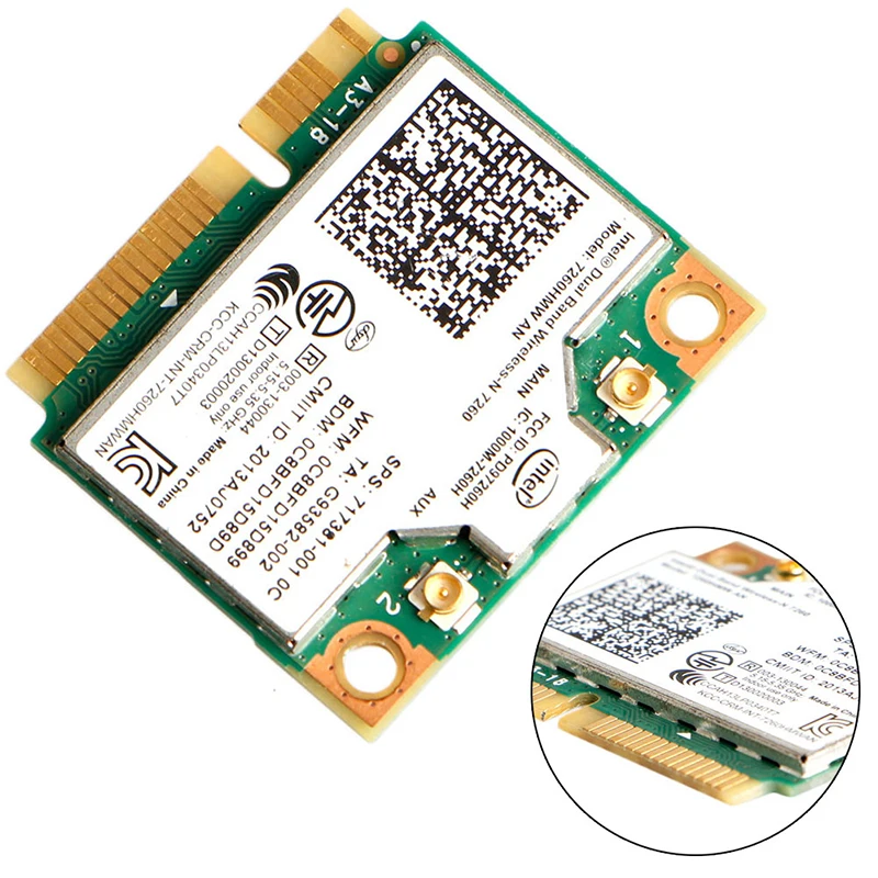 Двухдиапазонная беспроводная карта Intel AN 7260HMW + Bluetooth 4 0 MINI PCI E WLAN|Сетевые карты| |