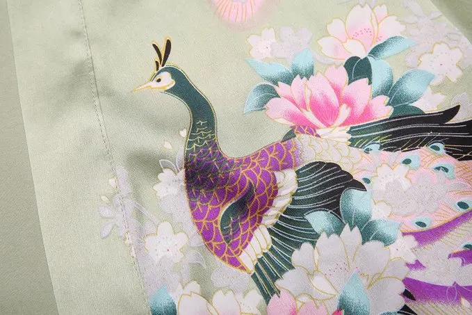 Женское кимоно из вискозы зеленый светильник свадебное платье подружки невесты