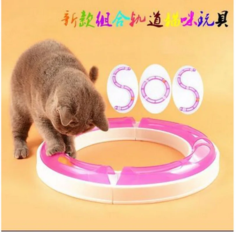 Новый Fun Cat Pet Трек и Мяч Игрушки Чейз Игры Орбите Шары Кошка Игрушка | Дом сад