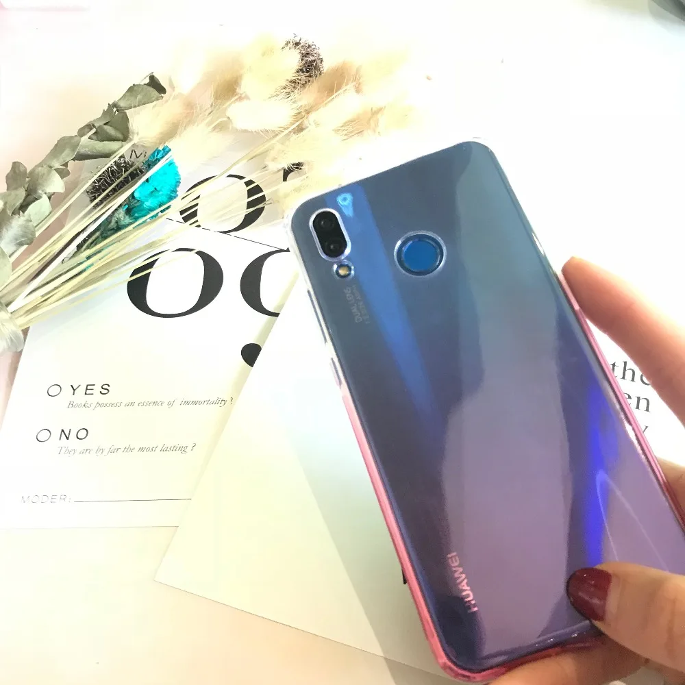 Новый цвет градиентный телефонный чехол для Huawei p20 lite 5 84 дюйм(ов) мягкий свет Nova 3e