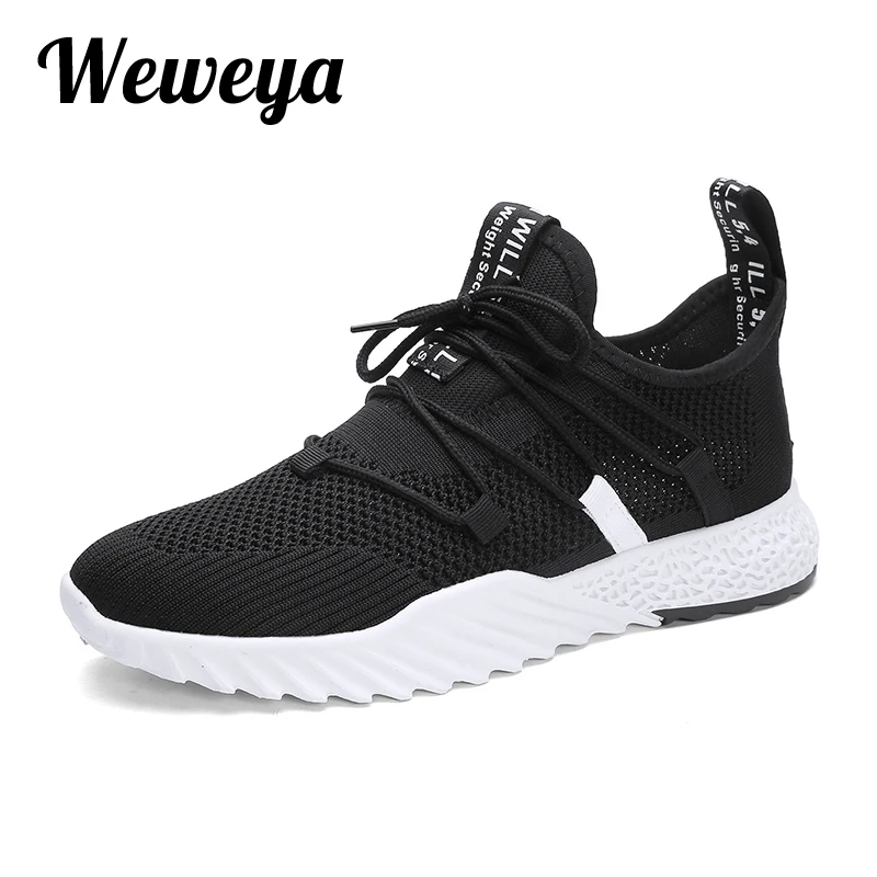 Weweya/черные кроссовки Мужская повседневная обувь Мужские с толстой подошвой