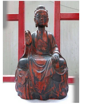 Кобре де Бронс ЧИНО 13 &quotКитай чистая фиолетовый бронзы tallado будды Estatua Escultura медь