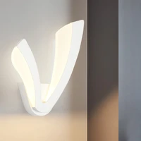 8w led wall sconce light fixture acrylic v shape lamp living room corridor hotel white shell