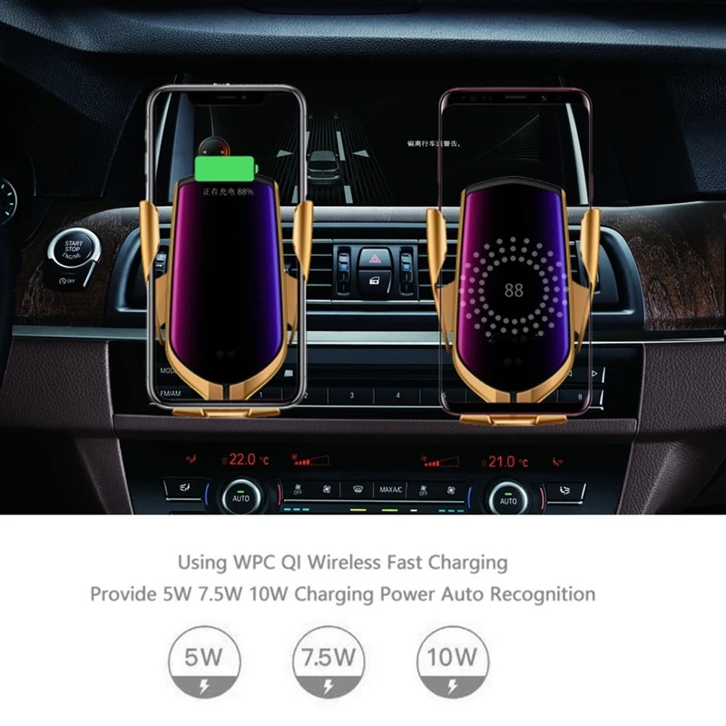 Автомобильный держатель телефона для iPhone XS samsung s10 a50 a70 Быстрая зарядка Carregador Sem Fio