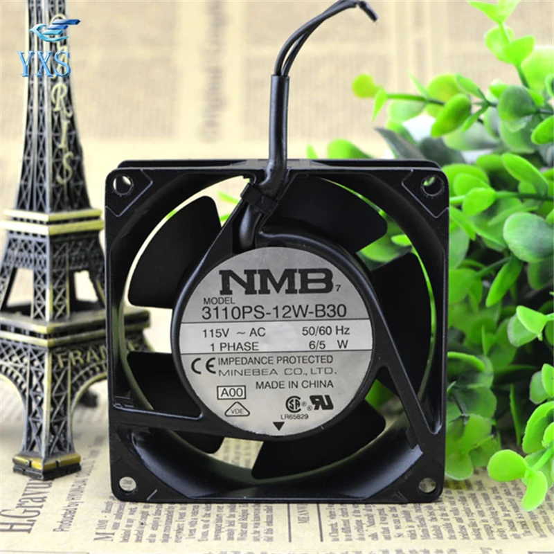 3110PS 12W B30 AC 115V 50/60HZ 6/5W 8025 80*80*25 мм 8 см 1200 об/мин 2 провода двойной шаровой подшипник