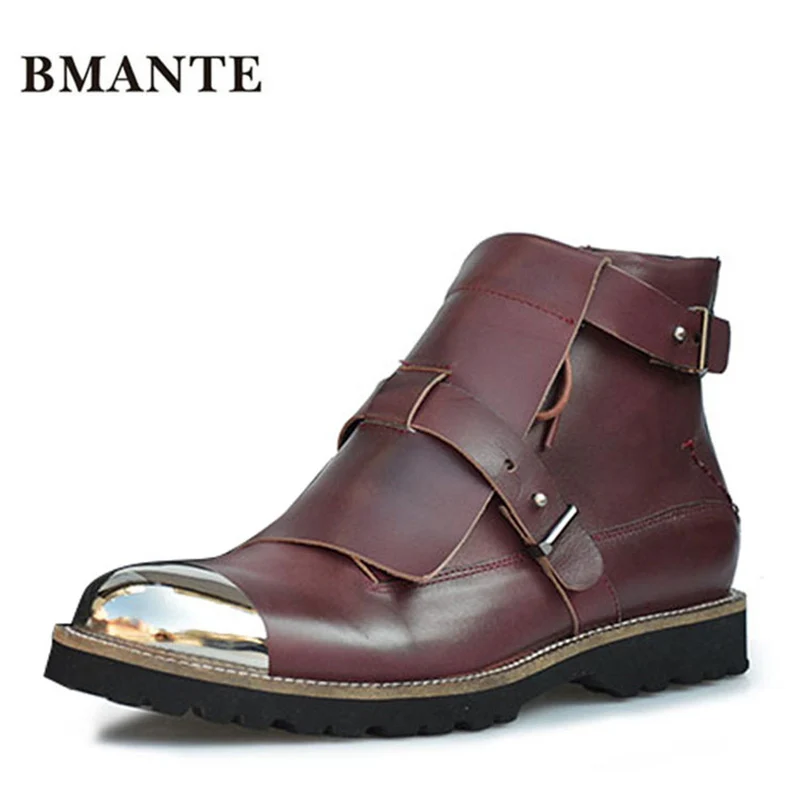 Мужская обувь из натуральной кожи Chaussure с цепочкой и металлическими