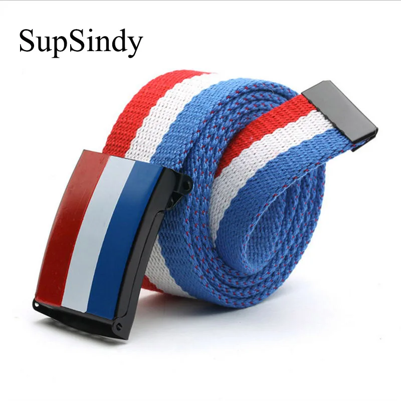 SupSindy, унисекс, обычная лямка, пояс, Повседневный, Холщовый ремень, металлическая пряжка, для мужчин, женщин, мальчиков, джинсы, ремни, черные полоски, высокое качество, 110 см