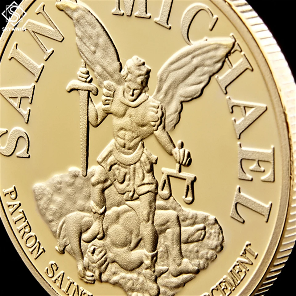 5 шт./лот США St Michael The Prayer Archangel Gold/Silver Token коллекционный набор монет оптовая