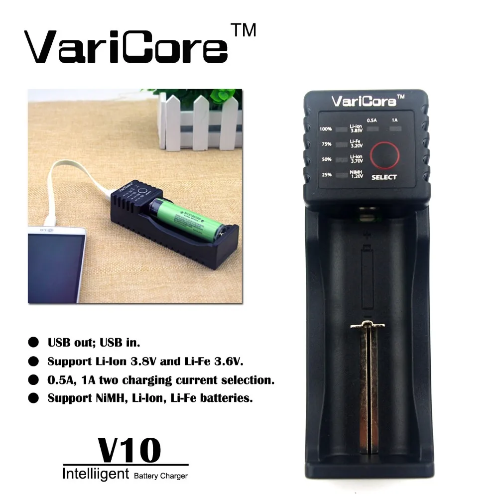 Novelty 2017 varicore V10 lithium Smart Battery Charger 1.2 3.7 3.2 3.85 AA / AAA 18350 26650 10440 18650 14500 16340 25 | Электроника