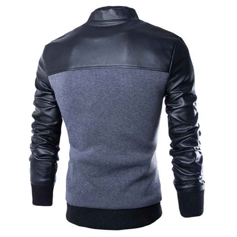 2018 бренд Для Мужчин's Куртки и Пальто для будущих мам 4xl PU лоскутное дизайнер