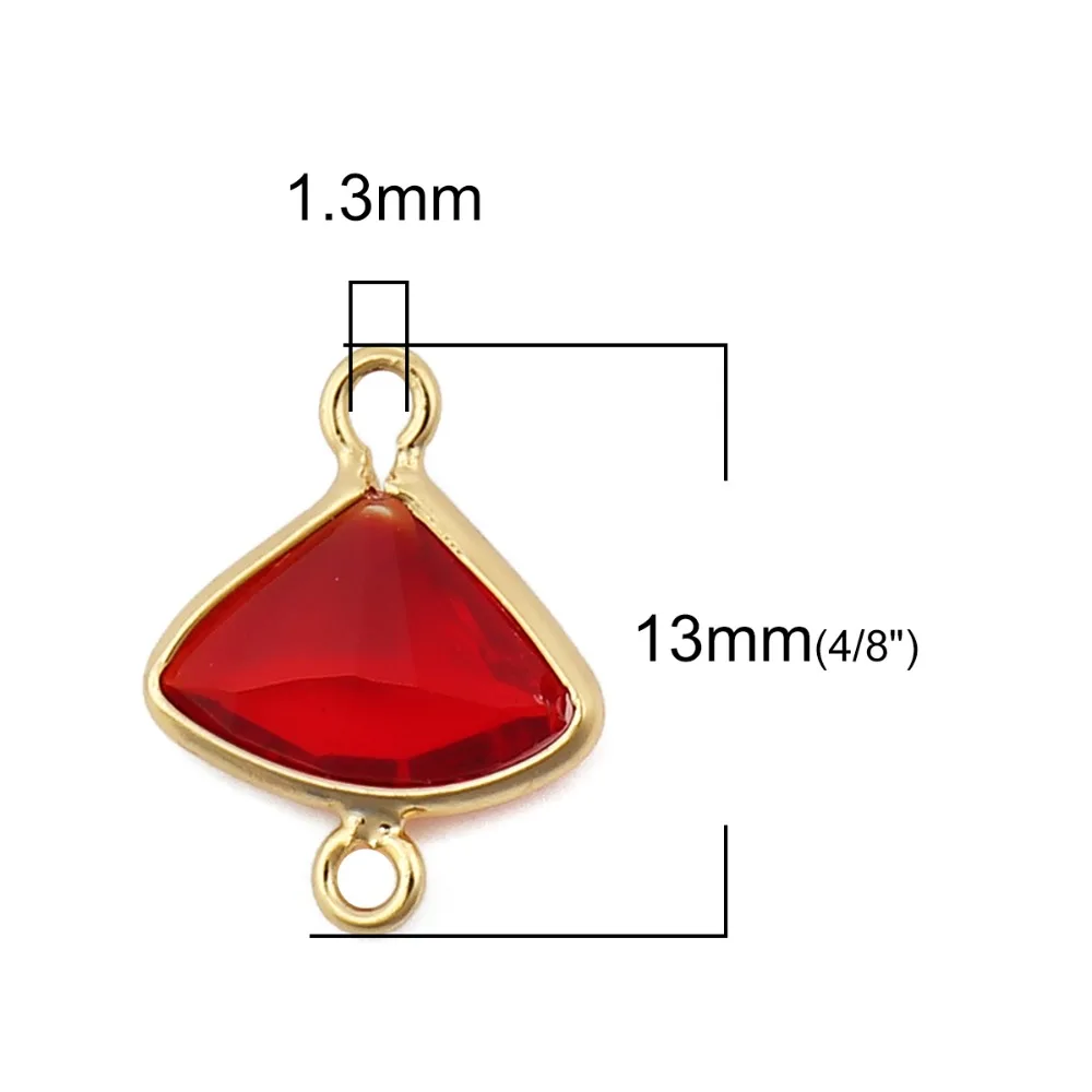 DoreenBeads медные разъемы веерообразные 18K позолоченные фиолетовые красные стразы