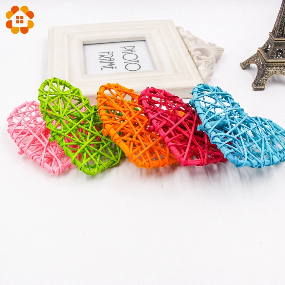 5 шт. 7/10 см шар из ротанга с сердечками и звездами, красочный шар Sepak Takraw для рождества, дня рождения, вечеринки, дома, свадьбы, украшения из ротанга