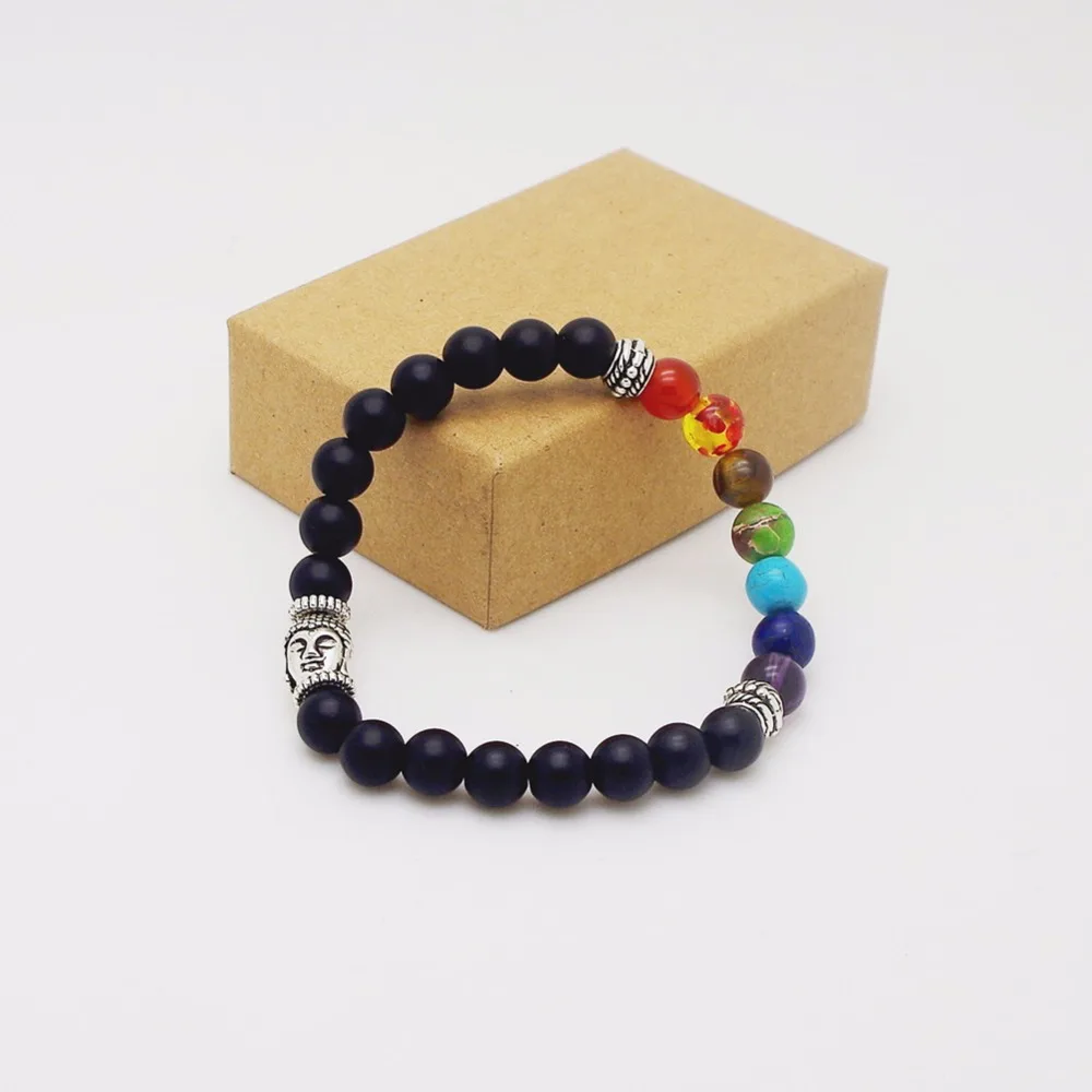 7 Чакра исцеляющий браслет вулканическая лава мала для медитации Мужчины Женщины