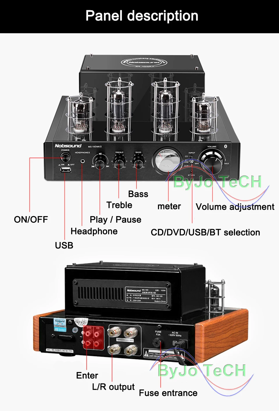 Nobsound MS-10D MKII MS-10D MKIII 2,1 канальный ламповый усилитель вакуумный усилитель Bluetooth усилитель USB 110 В или 220 В MS 10D