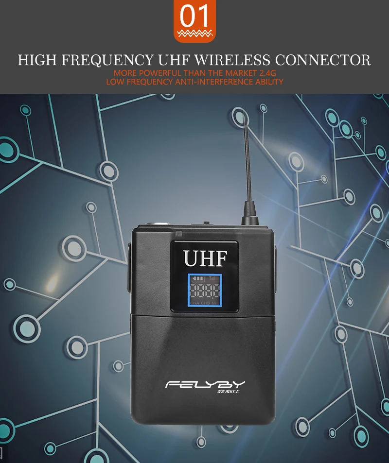 FELYBY Профессиональный UHF конференц беспроводной петличный микрофон для компьютера или обучения набор микрофона с приемником передатчик