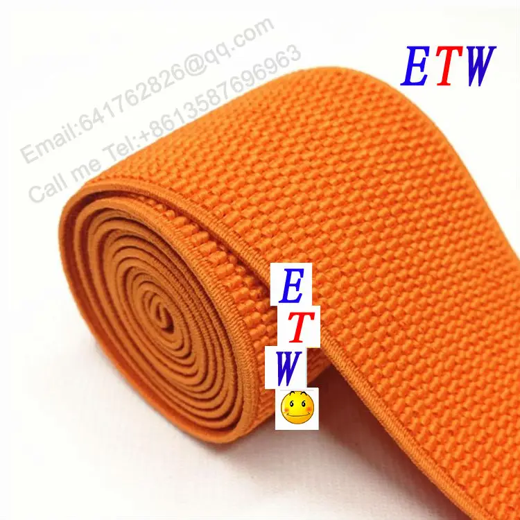 

The thickening 75mm Colored Elastic Ribbon Orange tape 5yards/lot, Elastic Stretch Webbing ,Belt Material wholesale and retail
