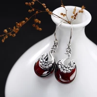 s990 pure silver phoenix sterling silver retro high end wild ladies earrings free shipping