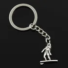 Новая мода мужской 30 мм брелок DIY металлический держатель цепь винтажная Дамская серфера серфинга 21x18 мм Серебряный цвет кулон подарок