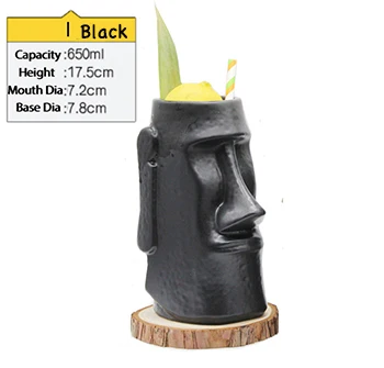 A Tiki кружки Коктейльные керамические Tiki стаканы-tiki бар профессиональные стаканы-Гавайские вечерние стаканы - Цвет: A