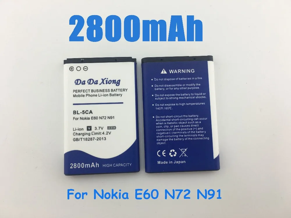 2800mAh BL 5CA BL-5CA BL5CA аккумулятор для Nokia E50 E60 N70 N71 N72 N91 C2-01 2020 2023 3660 6630 6680 | Мобильные