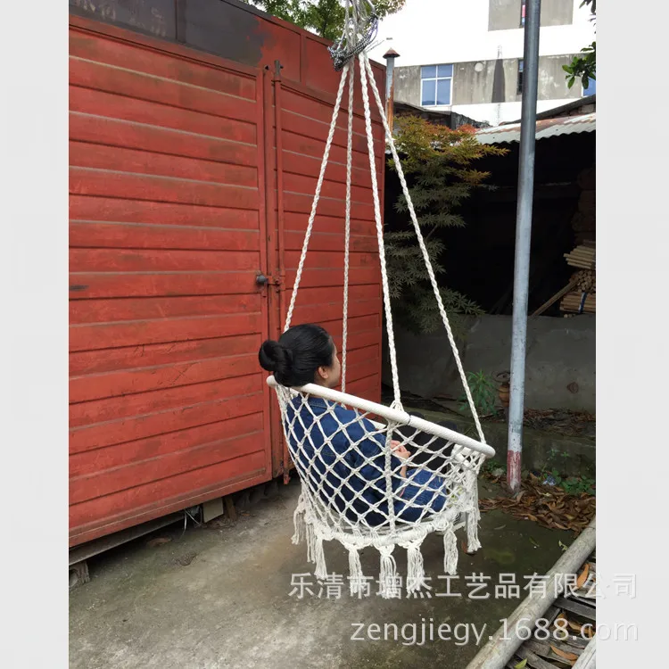 Ins Nordic courtyard leisure tassels hanging basket garden outdoor swing indoor balcony living room lounge lazy chair