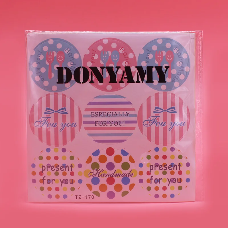 DONYAMY 90 шт Ручная работа для вас многоцветные круглые наклейки в горошек торта