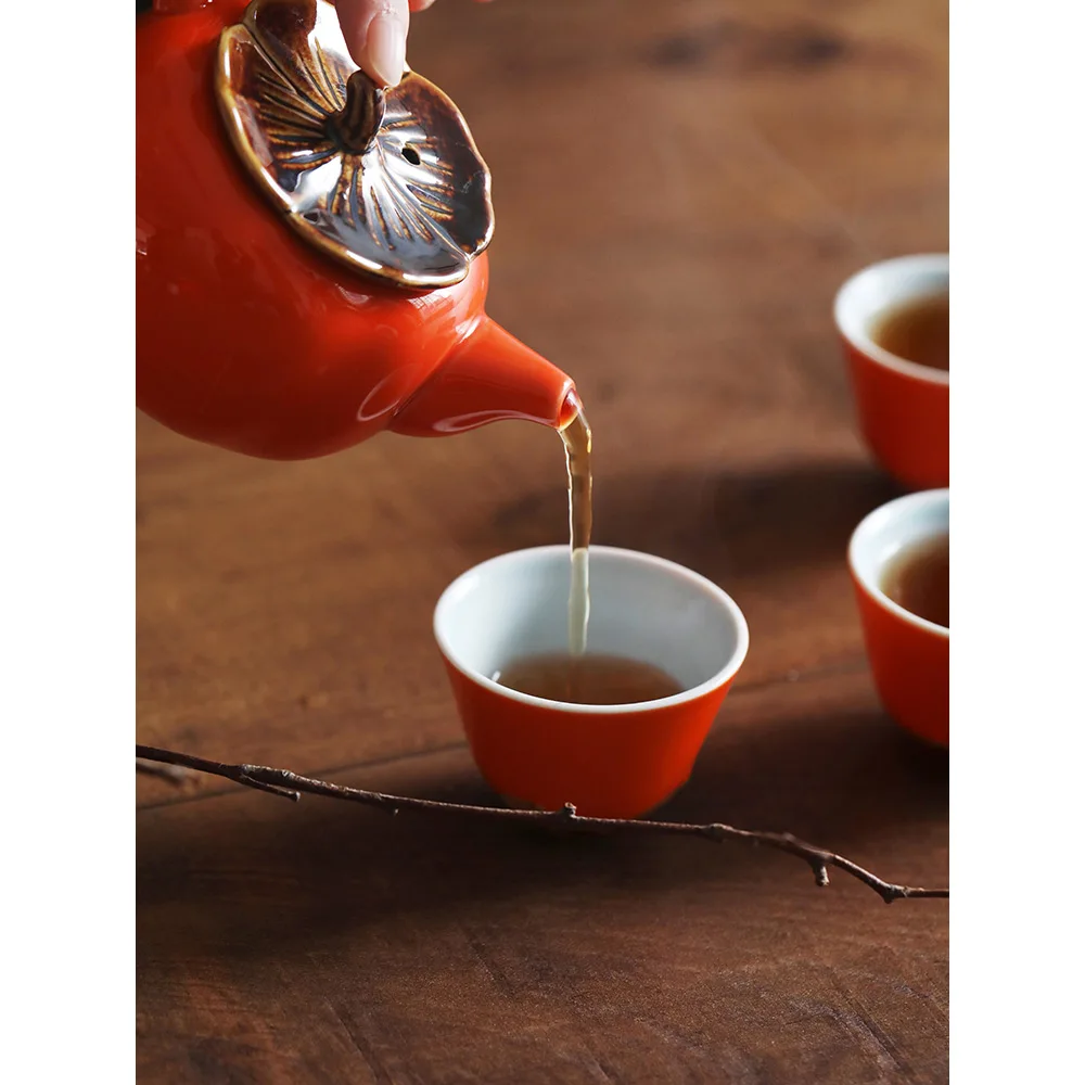 5 шт. керамические чайники в стиле ретро 4 чашки|Наборы чайной посуды| |