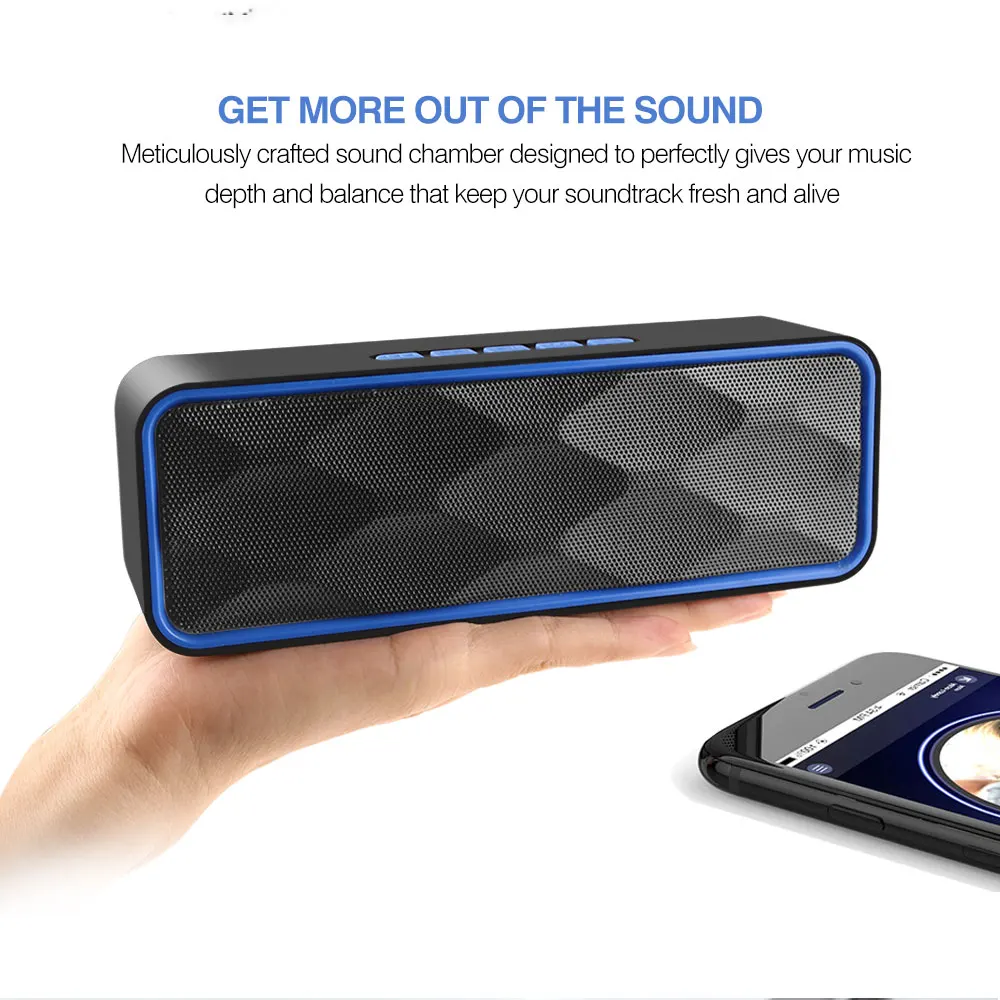 Портативная Bluetooth Колонка HENZIN беспроводная стерео колонка FM радио USB AUX TF карта