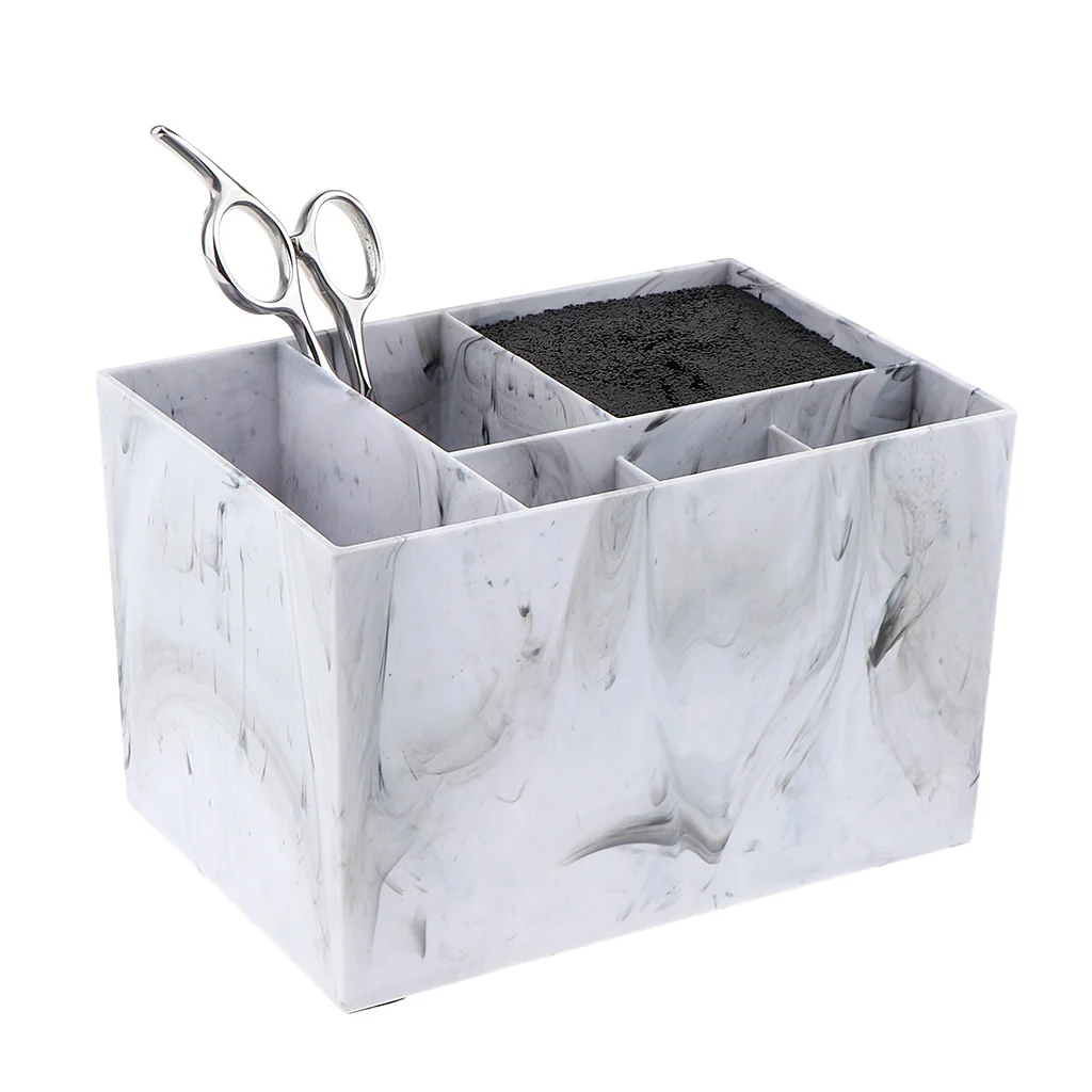 Marble 6 отсек Салон ножницы держатель Ножницы гребень зажимы для укладки волос инструменты Органайзер держатель чехол - Цвет: Marble